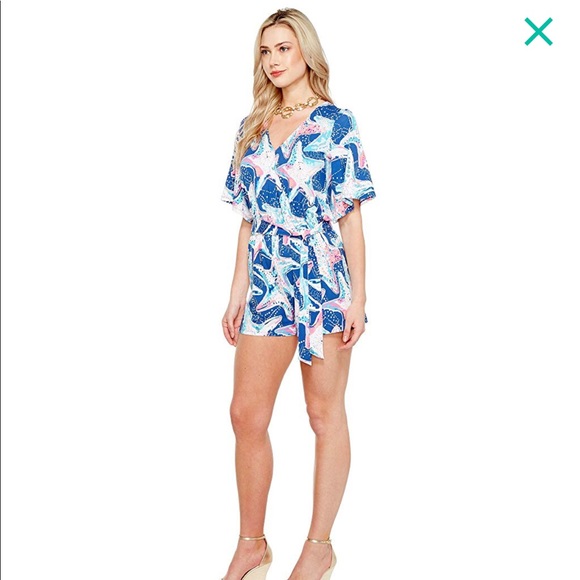 SOLD - Lilly Pulitzer Madilyn Romper Starstruck - Picture 4 of 8